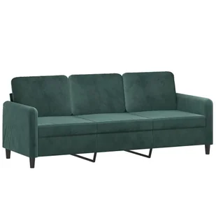 Sofa 3-osobowa, ciemnozielony, 180 cm, obita aksamitem - Sofy i kanapy - miniaturka - grafika 3