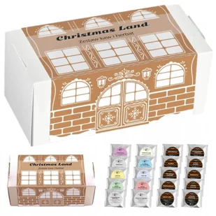 Duży BOX zestaw kaw smakowych i herbat Christmas Land - pomysł na prezent upominek na święta mikołaja gwiazdkę wigilię Boże Narodzenie pod choinkę d.. - Zestawy upominkowe - miniaturka - grafika 1