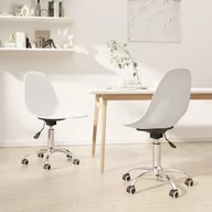 Krzesła - Lumarko Obrotowe krzesła stołowe, 2 szt., białe, PP - miniaturka - grafika 1