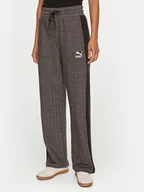 Spodnie sportowe damskie - Puma Spodnie dresowe T7 High Waist Track 626798 01 Szary Regular Fit - miniaturka - grafika 1