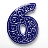 Dekoracje domu - Numer domu, cyfra 6, ciemnoniebieska - miniaturka - grafika 1