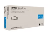 Rękawiczki jednorazowe - Mercator Medical Santex powdered rękawice lateksowe pudrowane rozmiar M 100 sztuk 1150411 - miniaturka - grafika 1