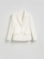 Marynarki i żakiety damskie - Reserved - Żakardowa marynarka slim fit - złamana biel - miniaturka - grafika 1
