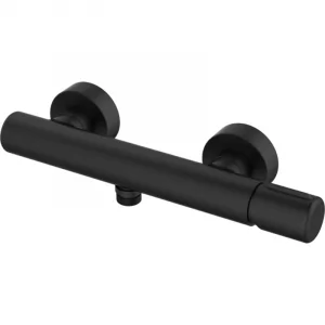 LAVEO BAO 740D PRETTO Bateria natryskowa ścienna bez zestawu natryskowego Jednouchwytowa Sposób montażu: ścienny Głowica: 30 mm Wykończenie: czarne - Baterie wannowe i prysznicowe - miniaturka - grafika 1