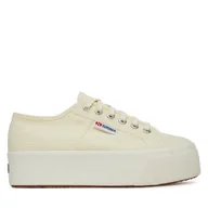 Trampki damskie - Tenisówki Superga Platform S9111LW Beżowy - miniaturka - grafika 1