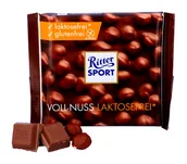 Czekolada - Ritter Sport, czekolada mleczna bez laktozy, całe orzechy, 100g - miniaturka - grafika 1