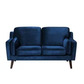 Sofy i kanapy - Beliani Sofa dwuosobowa tapicerowana ciemnoniebieska LOKKA - miniaturka - grafika 1