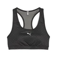 Biustonosze - Damski Stanik sportowy PUMA MID IMPACT 4KEEPS GRAPHIC BRA PM 52441811 – Czarny - miniaturka - grafika 1