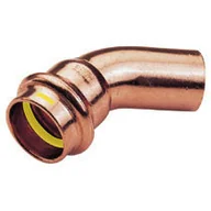 Łączniki, trójniki, kształtki - CONEX Łuk jednokielichowy 45 stopni 22mm B Press Gas - miniaturka - grafika 1