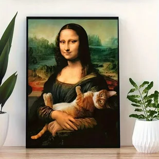 Plakat A3 w ramie dekoracja pokoju Art Mona Lisa kot humor zabawny toaleta - Dekoracje domu Plakat A3 w ramie dekoracja pokoju Art Mona Lisa kot humor zabawny toaleta - Dekoracje domu - miniaturka - grafika 1