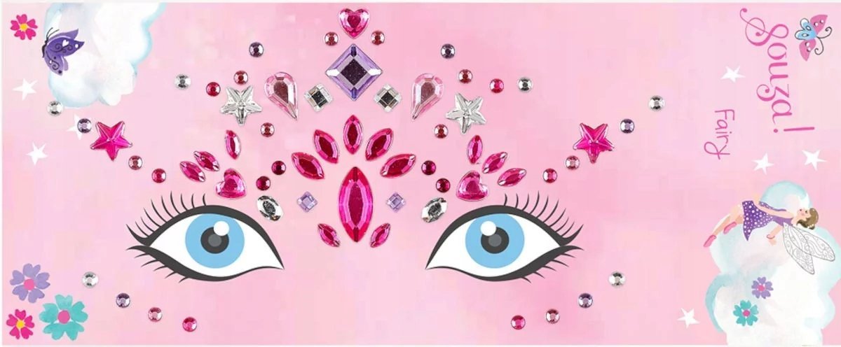 Cyrkonie na twarz dla dzieci Elf różowe Souza!