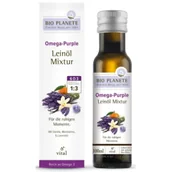 Olej spożywczy - Bio Planete Omega purple - mieszanka z olejem lnianym (mandarynka, wanilia, lawenda) 100 ml Bio - miniaturka - grafika 1