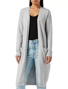 Vila Kobiety Viril L/S Long Knit Cardigan-noos Kardigan, Szary, L - Swetry damskie - miniaturka - grafika 1