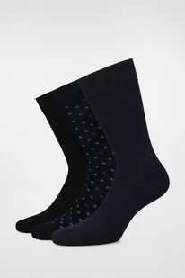 Zestaw 3 Par Wysokich Skarpet Gładkich i We Wzory PM2 - Skarpetki męskie - miniaturka - grafika 1