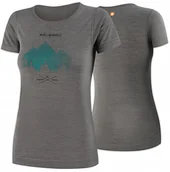 Koszulki i topy damskie - SS1272W Koszulka damska z krótkim rękawem OUTDOOR WOOL PRO szary L - GÓRY 9 - miniaturka - grafika 1