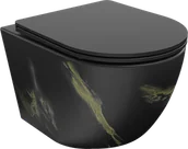 Miski WC - Mexen Lena miska wc Rimless z deską wolnoopadającą slim, duroplast, czarna kamień - 30224098 - miniaturka - grafika 1