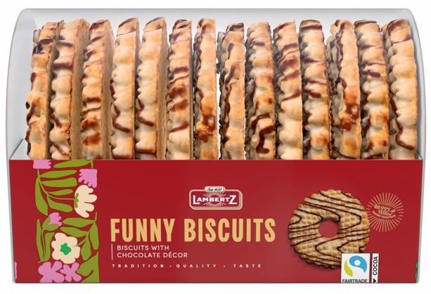 Ciasteczka Kruche Dekorowane Czekoladą Lambertz Funny Biscuits 200g