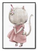 Plakaty - Plakat r 40x50 cm Pokój Dziecka Dziewczynka Kot w - miniaturka - grafika 1
