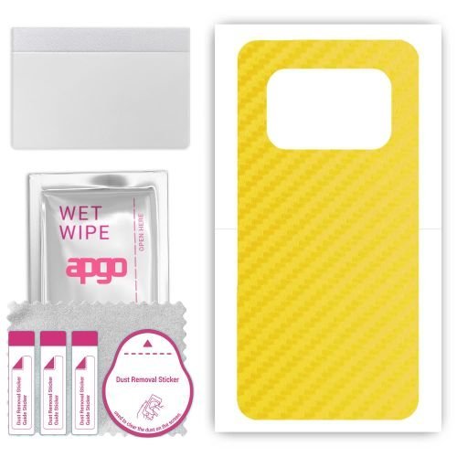 folia naklejka skórka strukturalna na TYŁ do Ulefone Armor 25T Pro - Carbon Żółty - apgo SKINS