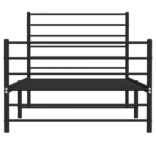 Metalowa rama łóżka z wezgłowiem i zanóżkiem, czarna, 90x200 cm Lumarko! - Łóżka Metalowa rama łóżka z wezgłowiem i zanóżkiem, czarna, 90x200 cm Lumarko! - Łóżka - miniaturka - grafika 7