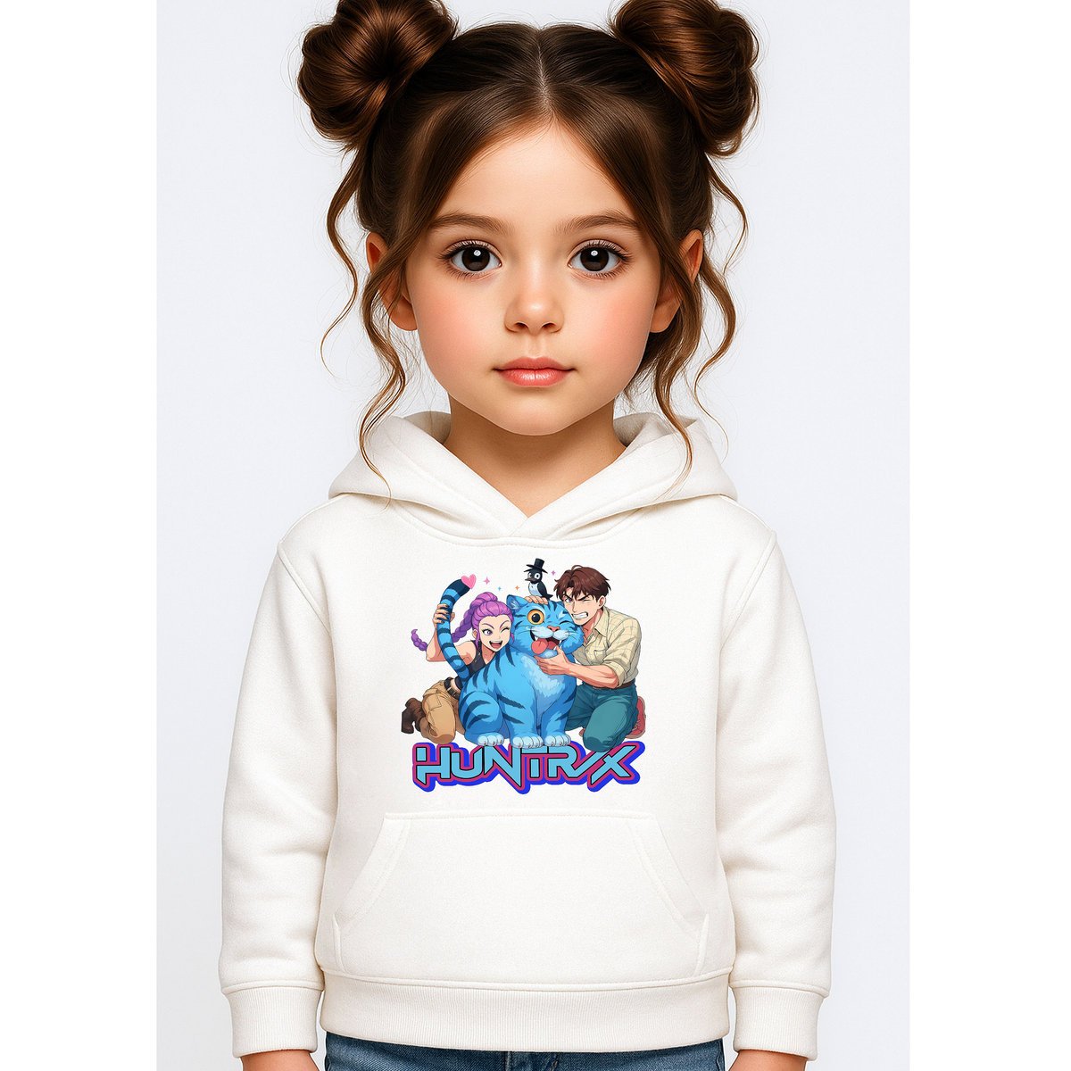 BLUZA DZIECIĘCA KPOP DEMON HUNTERS HUNTRIX 134-140 Z KAPTUREM BAWEŁNIANA