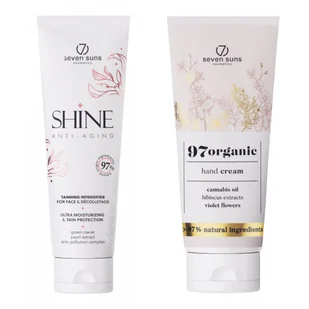 7suns Shine 50x Przyspieszacz Do Opalania Twarzy 75ml + Krem Do Rąk 75ml - Balsamy i kremy do opalania - miniaturka - grafika 1