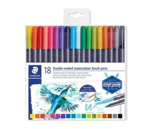 Flamastry Staedtler Design Journey dwustronne brush pen do akwareli 18 kolorów - Długopisy - miniaturka - grafika 1