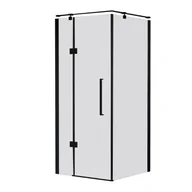 Kabiny prysznicowe - Kabina prysznicowa narożna kwadratowa lewa Fresh Prime 90x90x200cm czarna Sea-Horse - miniaturka - grafika 1