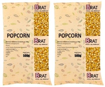 Popcorn Kukurydza 1kg Ziarno do prażenia bez soli