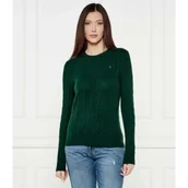 Swetry damskie - POLO RALPH LAUREN Wełniany sweter JULIANNA | Slim Fit | z dodatkiem kaszmiru - miniaturka - grafika 1