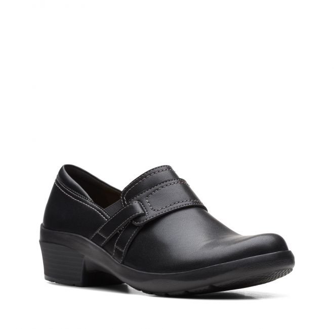 Clarks Angie Poppy [Black Leather] - Rozmiar 39