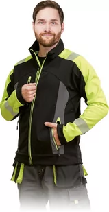 Leber & Hollman LH-SHELLVIS - kurtka ochronna z materiału SOFTSHELL, powłoka 94% poliester, 6% elastan, 320 g/m, podszyta polar fleece - M-3XL. - Odzież robocza - miniaturka - grafika 1