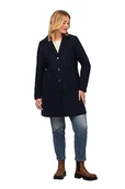 Płaszcze damskie - Ulla Popken, Damski, duże rozmiary, płaszcz z kołnierzem odwracanym, czarny - miniaturka - grafika 1