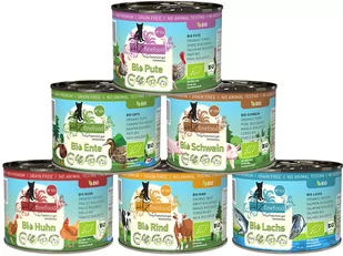 Zestaw próbny catz finefood Bio, 6 x 85/200 g - Pakiet mieszany, 6 x 200 g (6 smaków) - Mokra karma dla kotów - miniaturka - grafika 1
