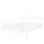 Łóżka - Beliani Łóżko metalowe 140 x 200 cm białe ANTLIA 248140 - miniaturka - grafika 1