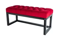 Ławki do przedpokoju - Ławka na buty Lpp-2, 50 cm Emrawood drewno lite, kolor czarny, siedzisko pikowane, kolor czerwony - miniaturka - grafika 1