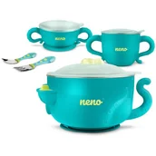 Miseczki i talerzyki dla dzieci - NENO Termiczny zestaw miseczek i sztućców do jedzenia Neno Polpo - dla dzieci i niemowląt - miniaturka - grafika 1