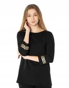 Bluzki damskie - Bluzka Damska Koszulka Tunika Krótki Rękaw 5078-01 - miniaturka - grafika 1