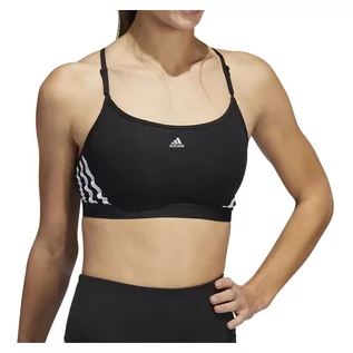 Bielizna sportowa damska - Biustonosz sportowy adidas Aeroreact Training Light-Support 3-Stripes Bra HC7862 - grafika 1