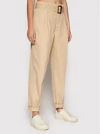 Spodnie damskie - Ralph Lauren Polo Spodnie materiałowe 211752936006 Beżowy Regular Fit - miniaturka - grafika 1
