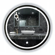 Lustra - LUSTRO OKRĄGŁE LED CZARNE W RAMIE LOFT Z WŁĄCZNIKIEM DOTYKOWYM 50 CM - miniaturka - grafika 1