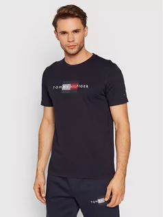 Koszulki męskie - Tommy Hilfiger T-Shirt Lines MW0MW20164 Granatowy Regular Fit - grafika 1