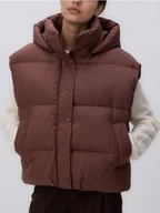 Kurtki damskie - Reserved - Puchowa kamizelka - brązowy - miniaturka - grafika 1