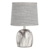 Lampy stojące - ADELINA LAMPA GABINETOWA MARMUR+SZARY 1X40W E14 ABAŻUR SZARY OD DINA - miniaturka - grafika 1