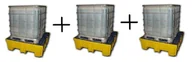 Skrzynki i torby narzędziowe - Arengo Paleta wanna wychwytowa, wysokoprofilowa, składowanie 4 beczki 200L lub pojemnik IBC/KTC, 510l (wymiary: 1320x1320x430 mm) 09880955 - 3 szt. rabat 10% - miniaturka - grafika 1