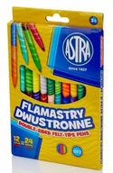 Przybory szkolne - Astra flamastry dwustronne, 12 sztuk w 24 kolorach - miniaturka - grafika 1