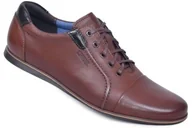 Półbuty męskie - Buty męskie skórzane casual skóra polskie brąz 40 - miniaturka - grafika 1