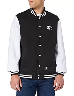 Starter Black Label Męska kurtka polarowa College, męska kurtka w 2 różnych kolorach, rozmiar S do XXL, czarny/biały, M - Kurtki męskie - miniaturka - grafika 1