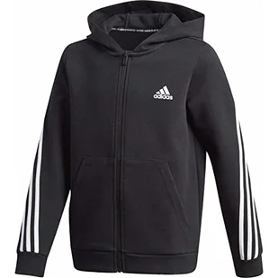 adidas Bluza chłopięca B 3s Fz Czarny, biały 122 (6/7 Years) - Bluzy dla chłopców - miniaturka - grafika 1