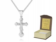 Biżuteria dla dzieci - Srebrny łańcuszek + KRZYŻYK PRAWOSŁAWNY 40cm P3K20 - miniaturka - grafika 1